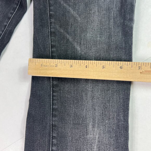 Free People Jeans Women's 26x30* Flare Skinny Black Raw Split Hem Denim Tag 27R - Picture 13 of 16